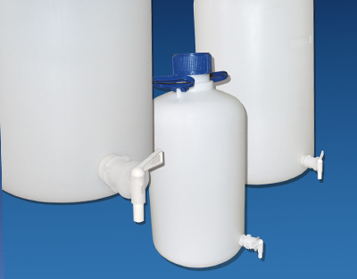 Bonbonne ronde HDPE a/robinet, 50L