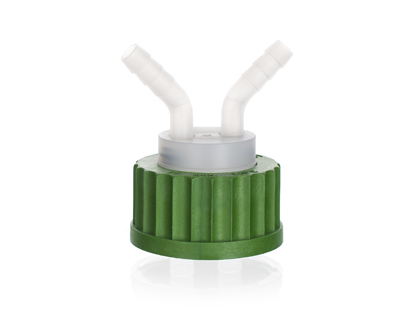 Screw cap PP GL45 w/hose connect. f/tubes 7-11 mm, Simax