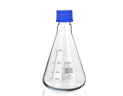 Fiole Erlenmeyer Simax a/bouchon à vis 100ml
