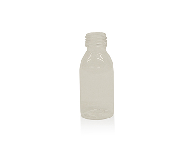 Flacon col étroit s/bouchon DIN28  PET transparent, 100ml, ENDO
