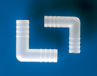 Raccord  PP forme L PP nominal. 14mm. (sachet de 100p)
