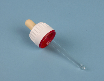 Bouchon, tube et tétine p/flacons 60 mL DIN28, blanc