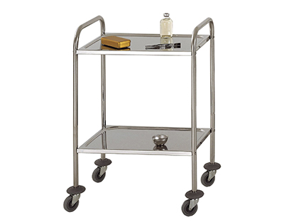 Chariot 2 plateaux sans galeries L. 600 x 430 mm