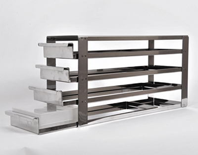 Stainles steel racks w/ removable trays, 5x4 floor height  52mm