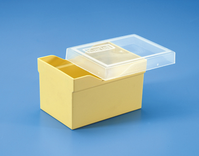 Caja PP gris p/recambio puntas c/tapa