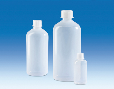 Frasco boca estrecha PE-LD 250 mL, tapón GL25