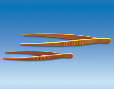 Pince VITLAB extrémité arrondie POM jaune L.115 MM