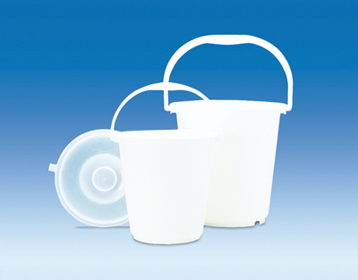 Cubo PE-HD blanco, sin pico, 5 L