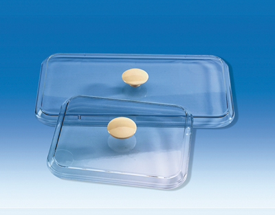 Lids for instrument tray, PS, with handle, 190 x 150 mm