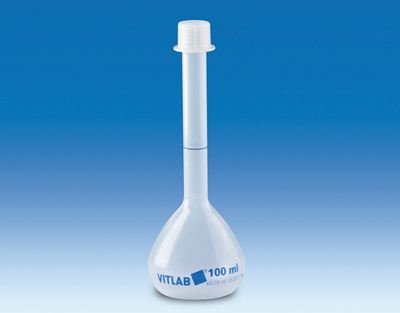 Matraz aforado B, 10 mL, tapón GL18, PP