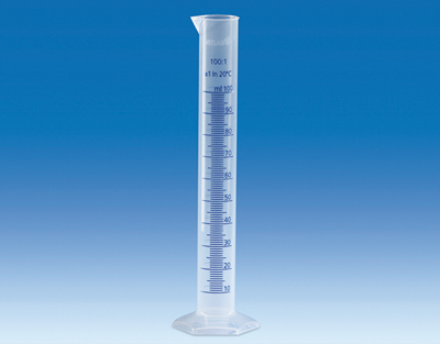 Eprouvette VITLAB PP grad.bleue 500ml
