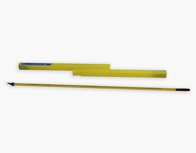 Thermomètre fond jaune à liquide rouge, -10/50 (0.1)