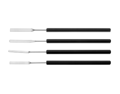Set 4 micro espátulas, mango de plástico, 150mm