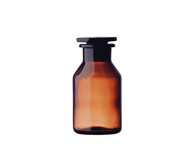 Frasco Steilbrust, b/ancha ámbar 100 mL, tapón vidrio 29/22
