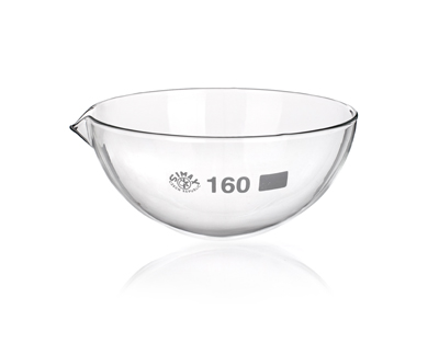 Evap. dish round bottom, d.131mm 400 mL, Simax