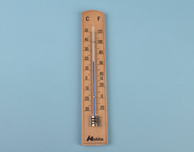 Room temp. thermometer, wooden, 200 mm