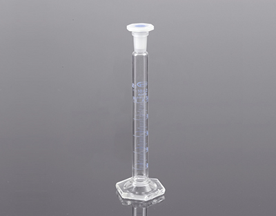 Probeta 25ml clase A, grad. azul, tapón plástico