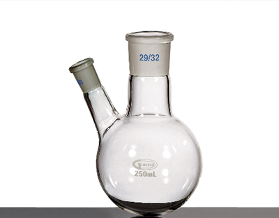 Ballon fond rond bi-col Glassco 250ML 29/32, côté 14/23