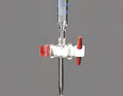 Burette AS avec robinet droit PTFE 10mL et bague Schellbach 1/20G