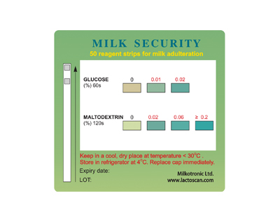 Test de seguridad de leche para maltodextrina y glucosa