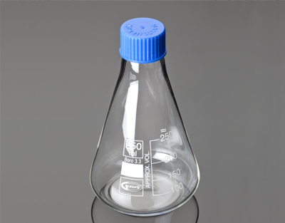 Fiole Erlenmeyer Glassco a/bouchon à vis 50ml