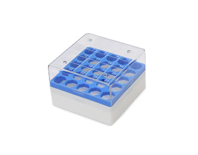 Cryo boîte en PC, 25 flacons 2mL, couvercle numéroté