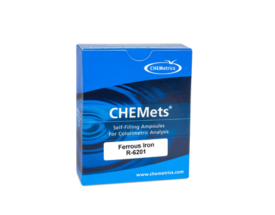 Iron (total and ferrous), 0-1/1-10 ppm.Type: CHEMets.Refill. 30 det.