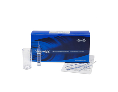 Cyanure (libre), 0-0,4 ppm.Type: Vacu-vials. Kit. 30 det.