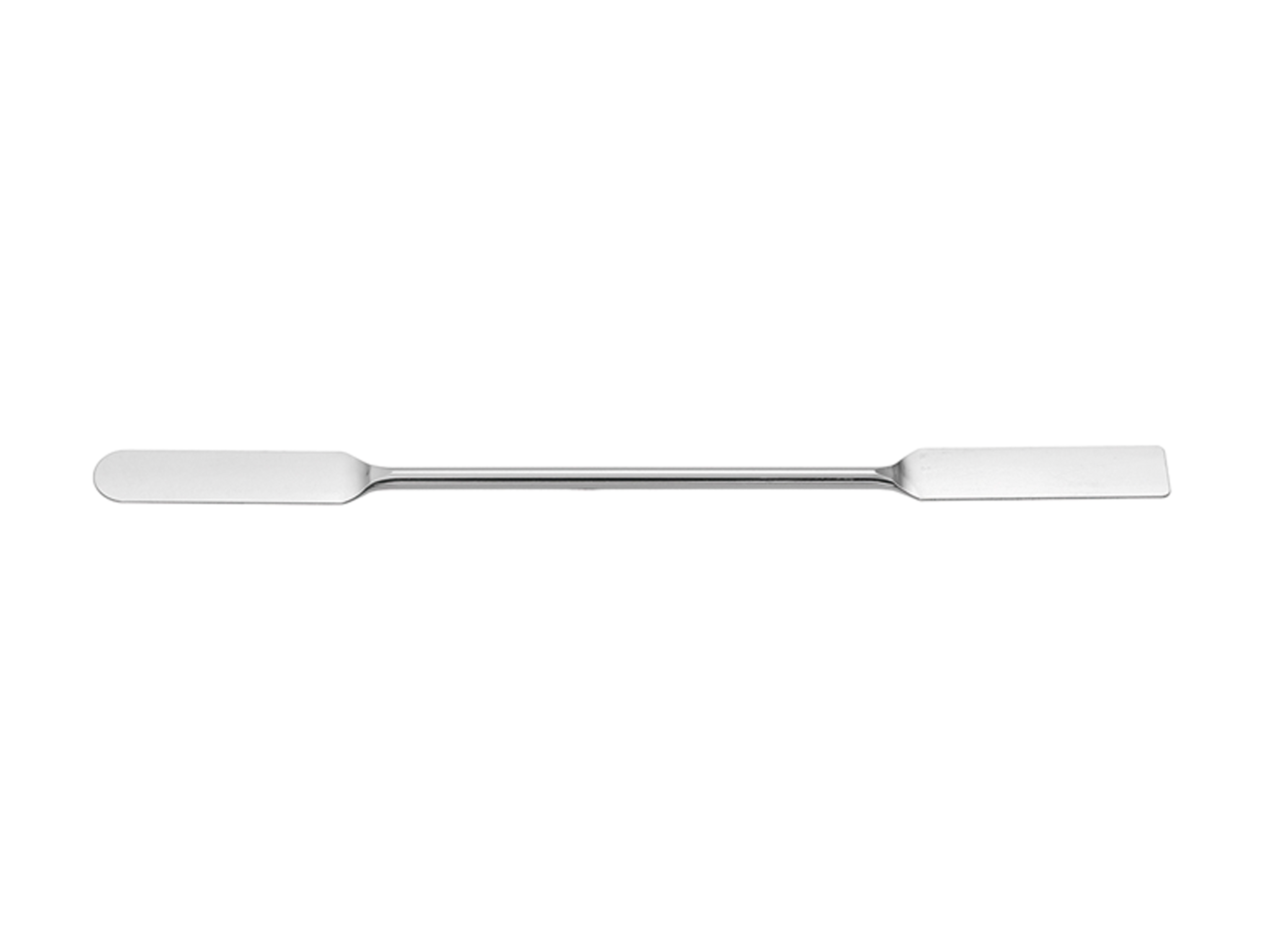 Espátula doble estrecha flexible, una curva 150x9mm