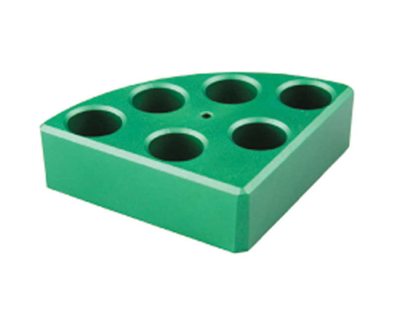 Soporte poli-block verde, 6 orificios, Ø17,8x26mm