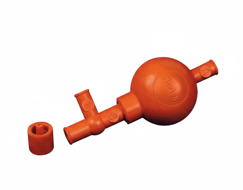 Aspire-pipettes avec adaptateur caoutchouc rouge