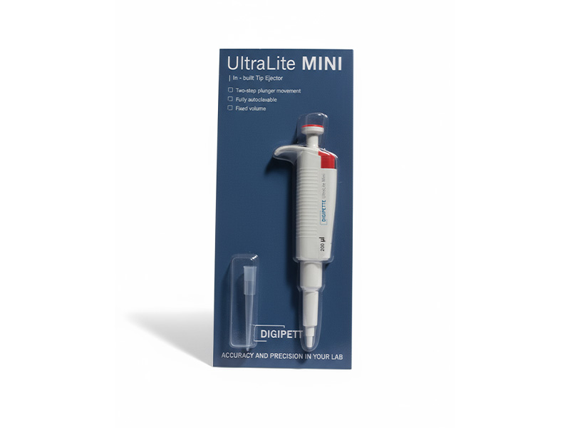 Micropipette UltraLite Mini w/tip ejector, 200µL