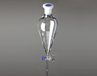 Embudo de decantación Squibb con llave de vidrio, 500ml 29/32 graduado