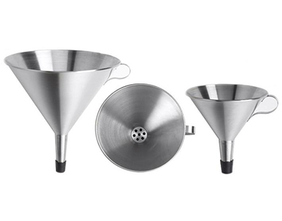 Embudo inox. con mango diam. 150