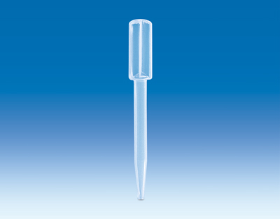 Pipette Pasteur à gouttes PE-LD, bulbe de pipetage intégré, volume 1,8 ml (250 pcs)