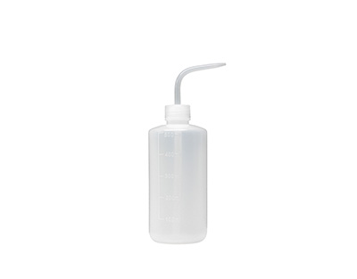 Frasco lavador graduado PE boca estrecha blanca, 500mL