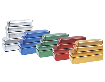 Caja de aluminio p/instrumental, verde L.170x70xHt.30 mm
