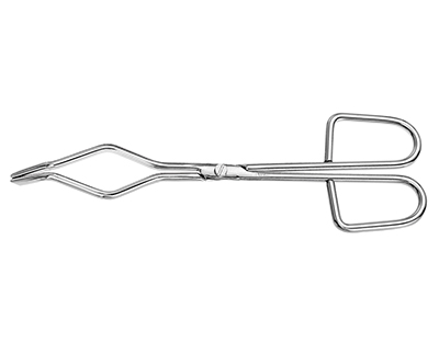 Pinzas p/crisoles, acero inox pulido, 200 mm