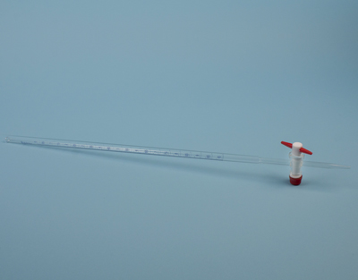 Bureta llave recta PTFE, clase A, 10mL