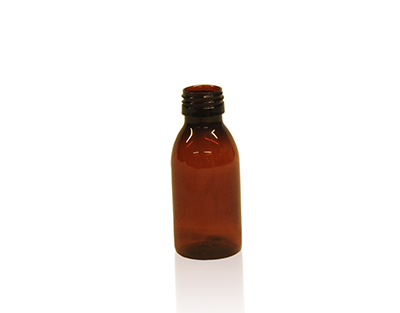 FRASCO BOCA ESTRECHA DIN28 PET AMBAR 100ML SIN TAPON ENDO