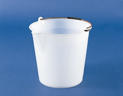 CUBO LDPE BLANCO GRADUADO CON PICO, 17 L