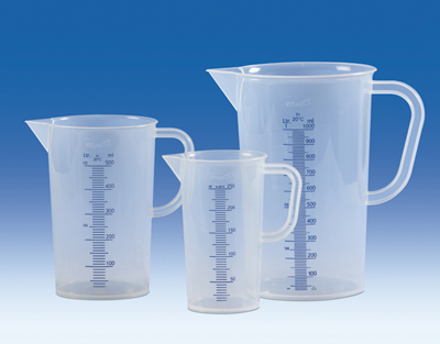 Graduated pitcher, PP, raised blue embossed scale, 500 ml