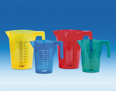 Graduated pitcher, nesting, blue, PP, printed white scale, 500 ml
