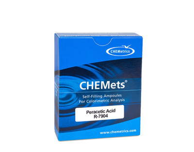 Acide peracétique 0-1/1-5 ppm.Type: CHEMets. Refill. 30 det.