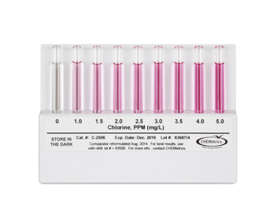 Chlorine Comparator (flat); 0-5 ppm
