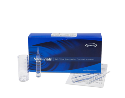 Ozone, 0 - 5,00 ppm.Type: Vacu-vials. Kit. 30 det.