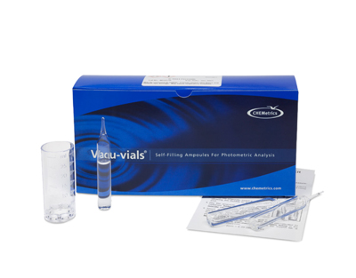 Chlore (free and total), mét. DPD 0-5 ppm.Tipo: Vacu-vials. Kit. 30 det.