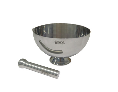 Mortero con pico y mano, acero inox. 304, 1500 mL