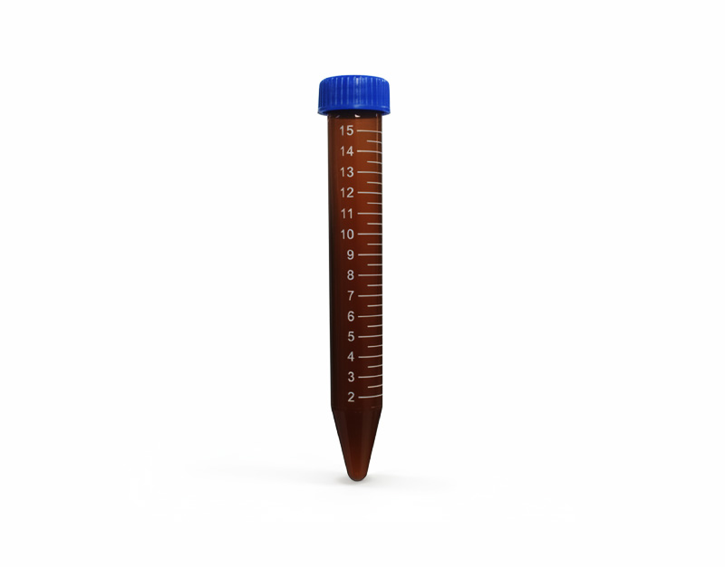 Tubo PP p/centrífuga, 15 ml, ámbar B/50