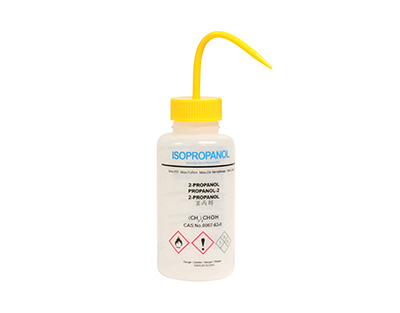 250mL wide mouth wash bottle labeled